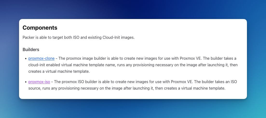 Les builders Proxmox